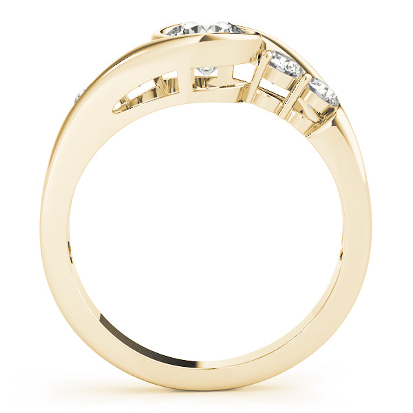 Majestic Bypass Round Diamond Engagement Ring — 9K/18K Gold & Platinum