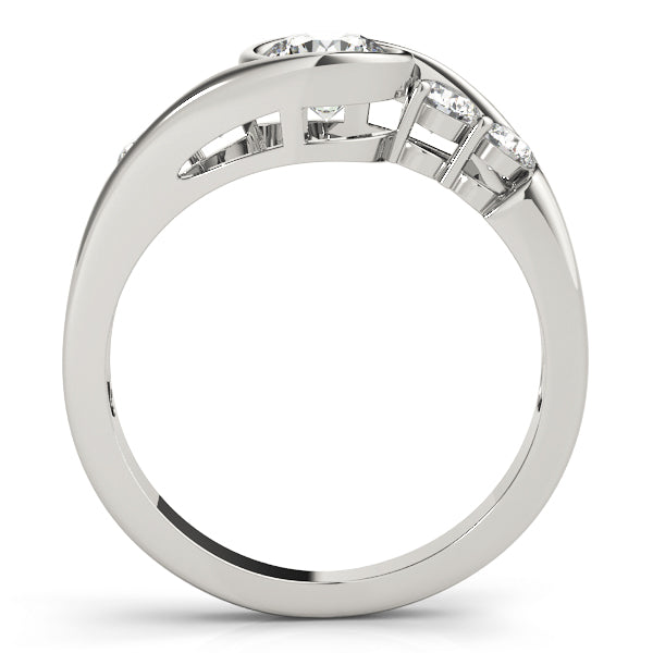 Majestic Bypass Round Diamond Engagement Ring — 9K/18K Gold & Platinum