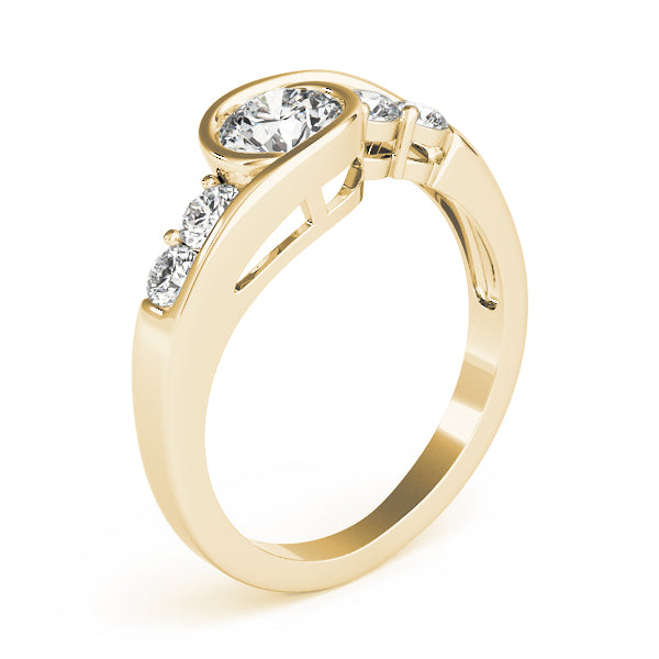 Majestic Bypass Round Diamond Engagement Ring — 9K/18K Gold & Platinum