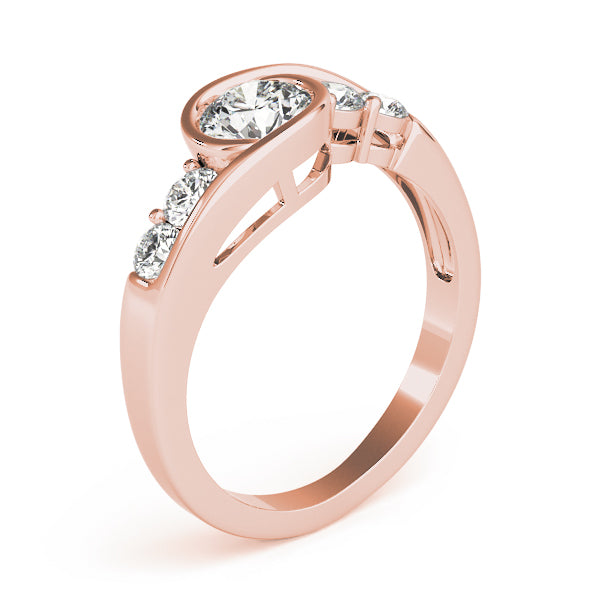 Majestic Bypass Round Diamond Engagement Ring — 9K/18K Gold & Platinum