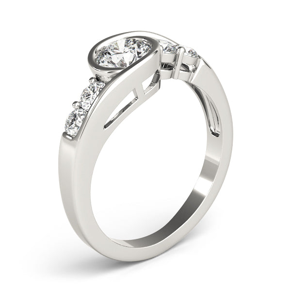 Majestic Bypass Round Diamond Engagement Ring — 9K/18K Gold & Platinum