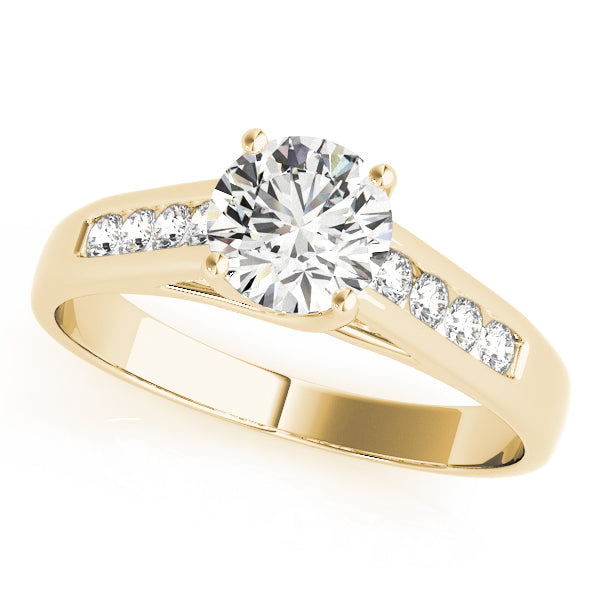 Sculpted Trellis Round Diamond Engagement Ring — 9K/18K Gold & Platinum