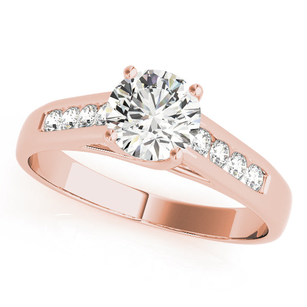 Sculpted Trellis Round Diamond Engagement Ring — 9K/18K Gold & Platinum
