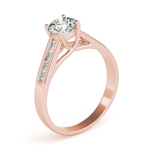 Sculpted Trellis Round Diamond Engagement Ring — 9K/18K Gold & Platinum