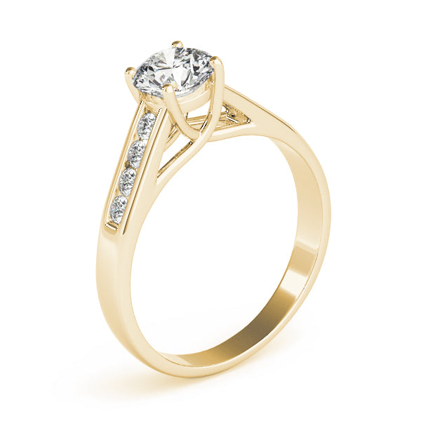 Sculpted Trellis Round Diamond Engagement Ring — 9K/18K Gold & Platinum