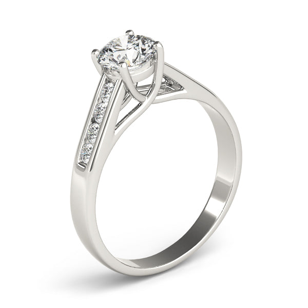 Sculpted Trellis Round Diamond Engagement Ring — 9K/18K Gold & Platinum