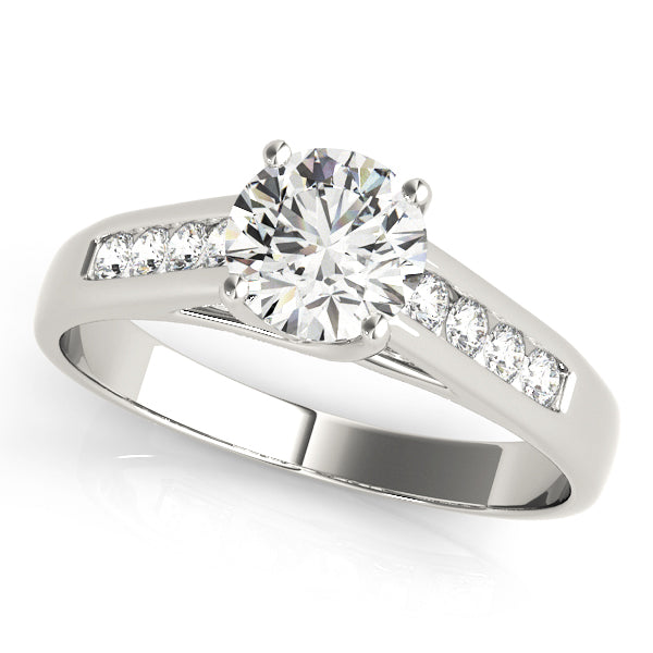 Sculpted Trellis Round Diamond Engagement Ring — 9K/18K Gold & Platinum