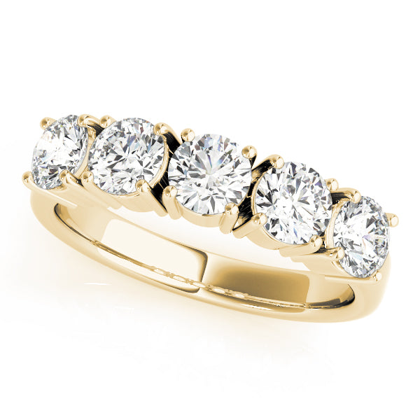 Prong Set Half Eternity Ring in Gold & Platinum