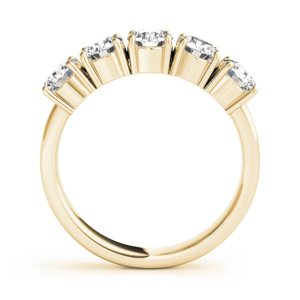 Prong Set Half Eternity Ring in Gold & Platinum