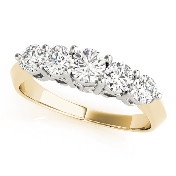 Prong Set Half Eternity Ring in Gold & Platinum