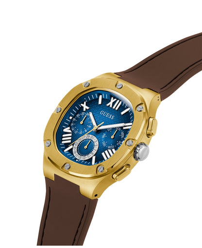 Guess Men's Multi-Function Brown Silicone Watch