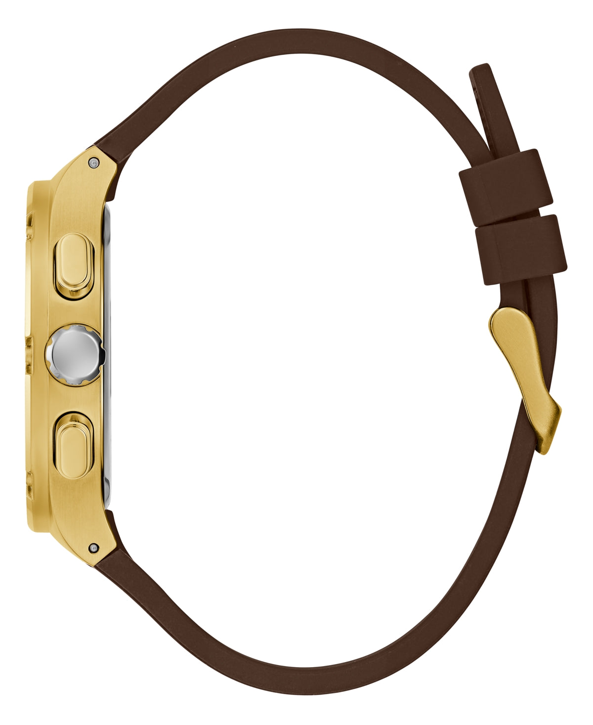 Guess Herren Multifunktionsuhr aus braunem Silikon