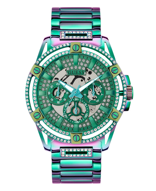 Guess Men's Multi-Function Iridescent Stainless Steel Watch