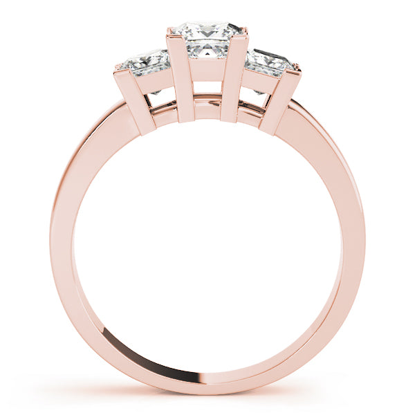 Splendid Three-Stone Princess Diamond Engagement Ring — 9K/18K Gold & Platinum