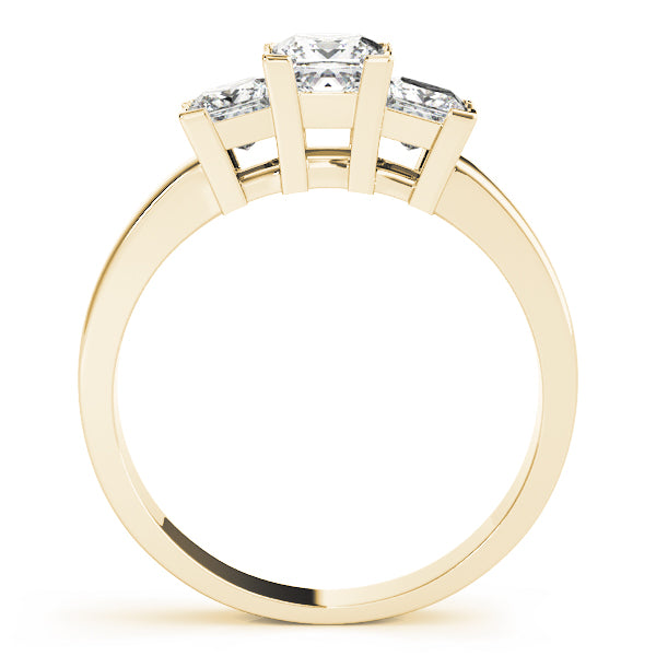 Splendid Three-Stone Princess Diamond Engagement Ring — 9K/18K Gold & Platinum