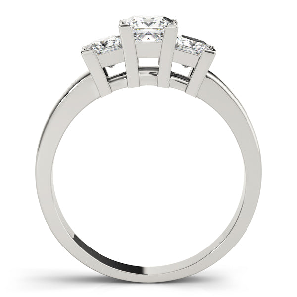 Splendid Three-Stone Princess Diamond Engagement Ring — 9K/18K Gold & Platinum