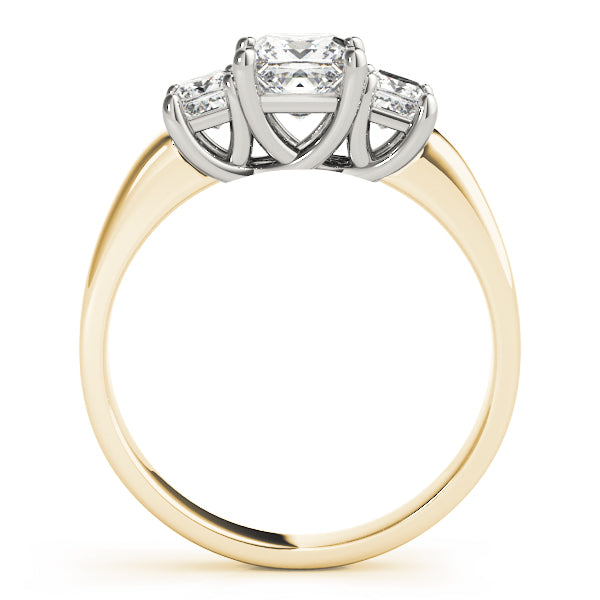 Enchanted Three-Stone Princess Diamond Engagement Ring — 9K/18K Gold & Platinum