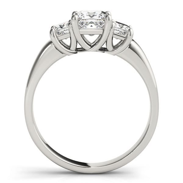 Enchanted Three-Stone Princess Diamond Engagement Ring — 9K/18K Gold & Platinum