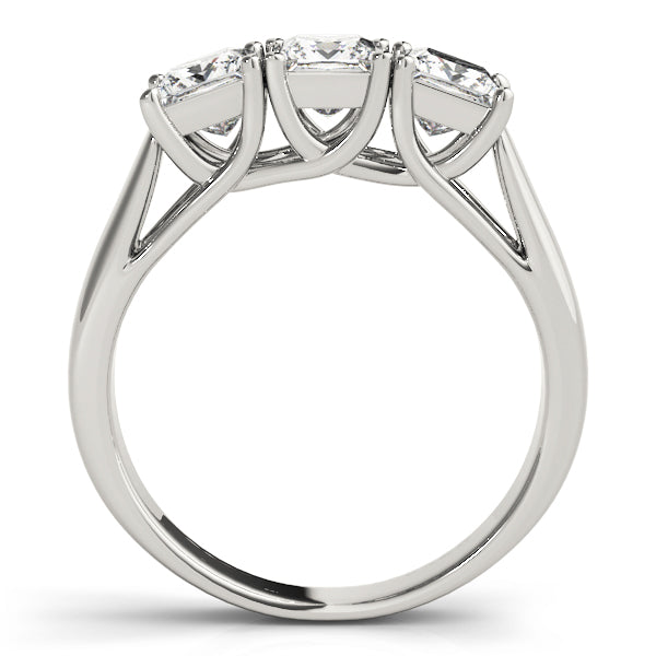 Cherished Three-Stone Princess Diamond Engagement Ring — 9K/18K Gold & Platinum