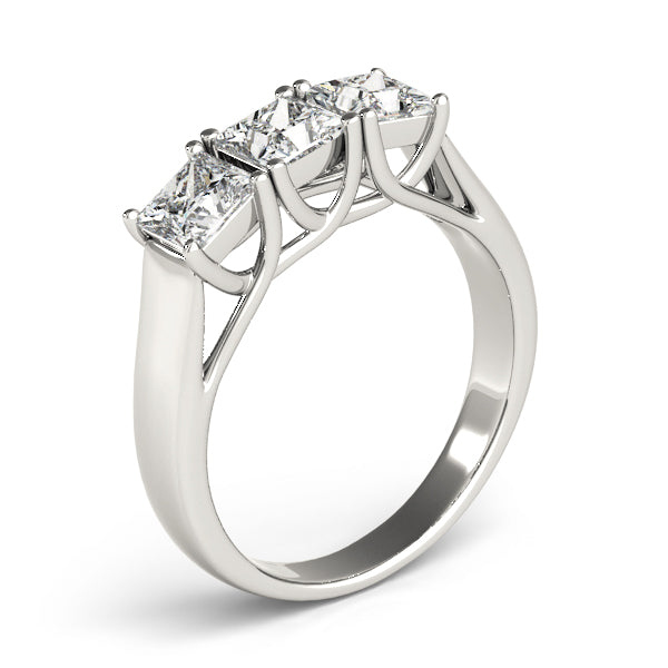 Cherished Three-Stone Princess Diamond Engagement Ring — 9K/18K Gold & Platinum