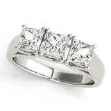 Cherished Three-Stone Princess Diamond Engagement Ring — 9K/18K Gold & Platinum