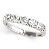 Bar Set Half Eternity Ring in Gold & Platinum