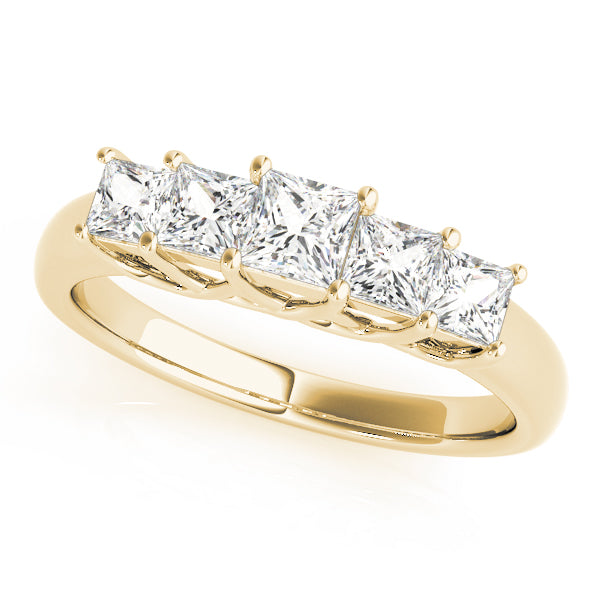 Fancy Princess Half Eternity Ring in Gold & Platinum