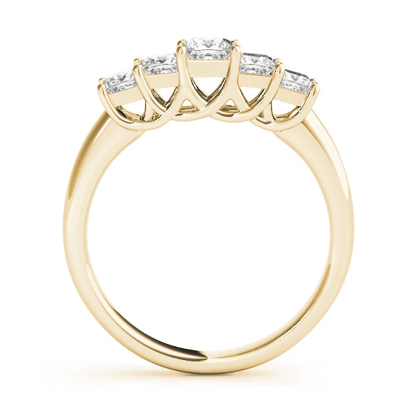 Fancy Princess Half Eternity Ring in Gold & Platinum