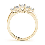 Fancy Princess Half Eternity Ring in Gold & Platinum