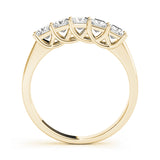 Fancy Trellis Princess-Cut Half Eternity Ring in Gold & Platinum