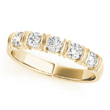 Bar Set Wedding Half Eternity Ring in Gold & Platinum
