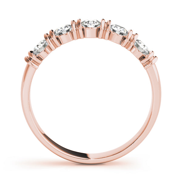 Bar Set Wedding Half Eternity Ring in Gold & Platinum