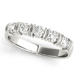 Bar Set Wedding Half Eternity Ring in Gold & Platinum