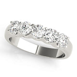 Shared Prong Set Half Eternity Ring in Gold & Platinum