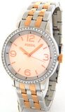 Fossil Stella Ladies Watch, Rose Gold Stainless Steel with Crystals