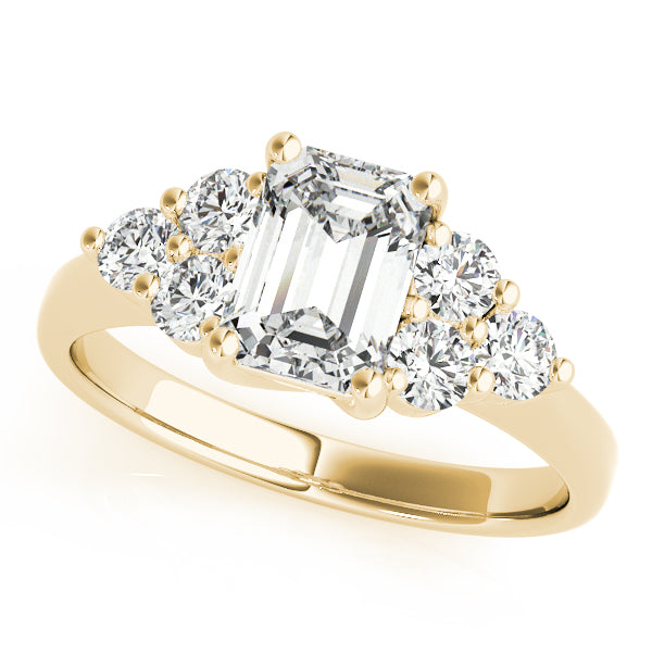 Classic Color Rings Emerald Diamond Engagement Ring — 9K/18K Gold & Platinum