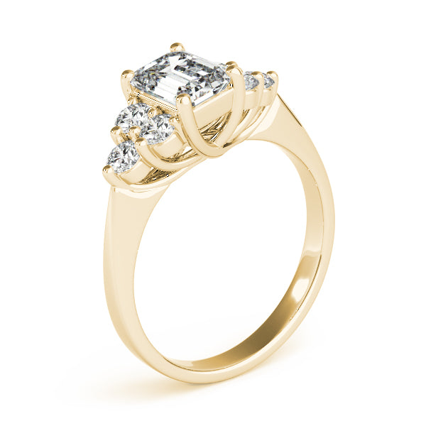 Classic Color Rings Emerald Diamond Engagement Ring — 9K/18K Gold & Platinum