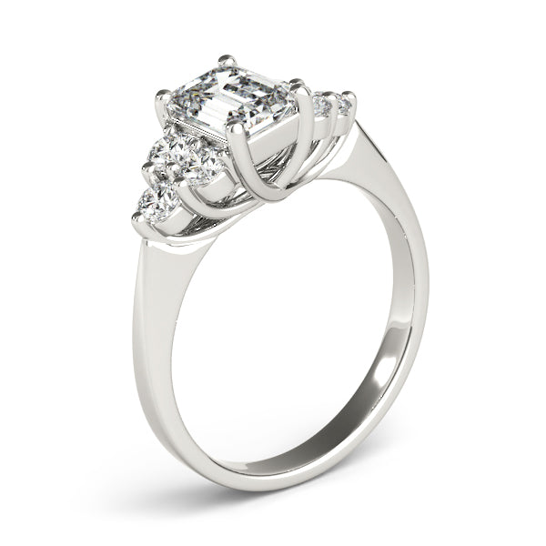 Classic Color Rings Emerald Diamond Engagement Ring — 9K/18K Gold & Platinum