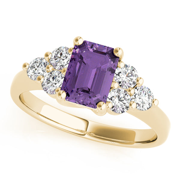 Classic Color Rings Emerald Diamond Engagement Ring — 9K/18K Gold & Platinum