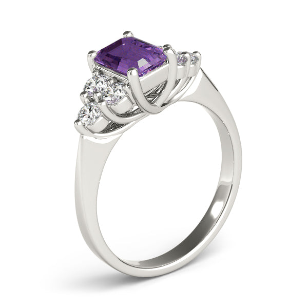 Classic Color Rings Emerald Diamond Engagement Ring — 9K/18K Gold & Platinum