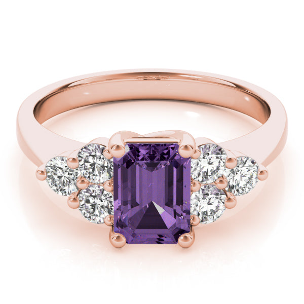 Classic Color Rings Emerald Diamond Engagement Ring — 9K/18K Gold & Platinum