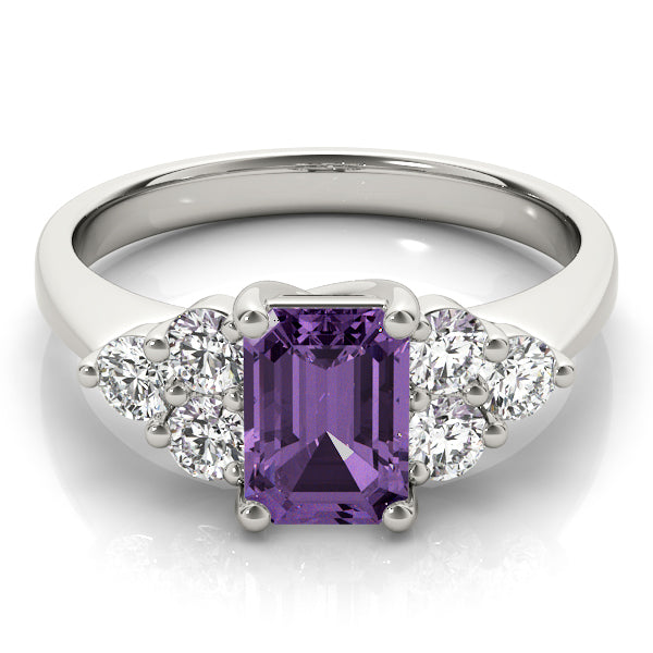 Classic Color Rings Emerald Diamond Engagement Ring — 9K/18K Gold & Platinum