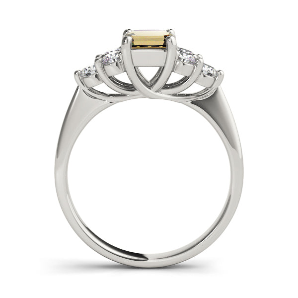 Classic Color Rings Emerald Diamond Engagement Ring — 9K/18K Gold & Platinum