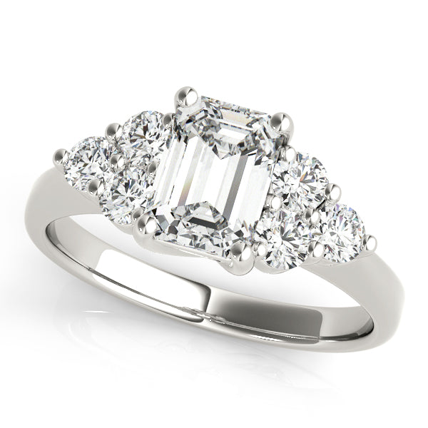 Classic Color Rings Emerald Diamond Engagement Ring — 9K/18K Gold & Platinum