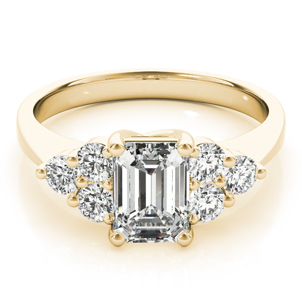 Classic Color Rings Emerald Diamond Engagement Ring — 9K/18K Gold & Platinum