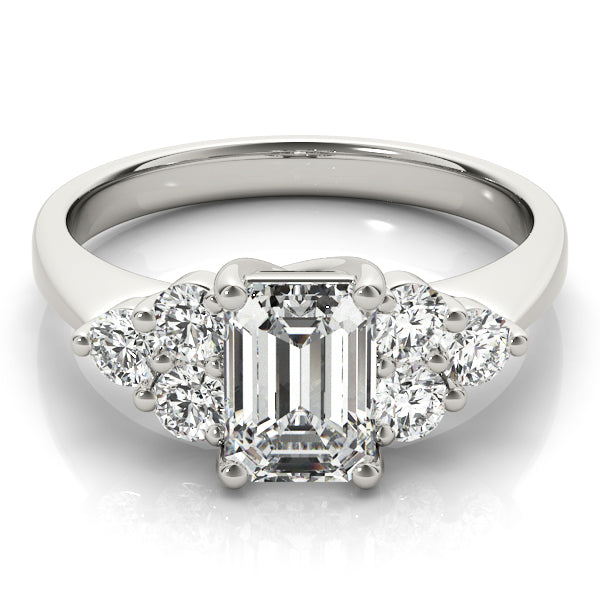 Classic Color Rings Emerald Diamond Engagement Ring — 9K/18K Gold & Platinum