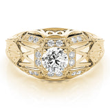 Elegant Antique Round Diamond Engagement Ring — 9K/18K Gold & Platinum