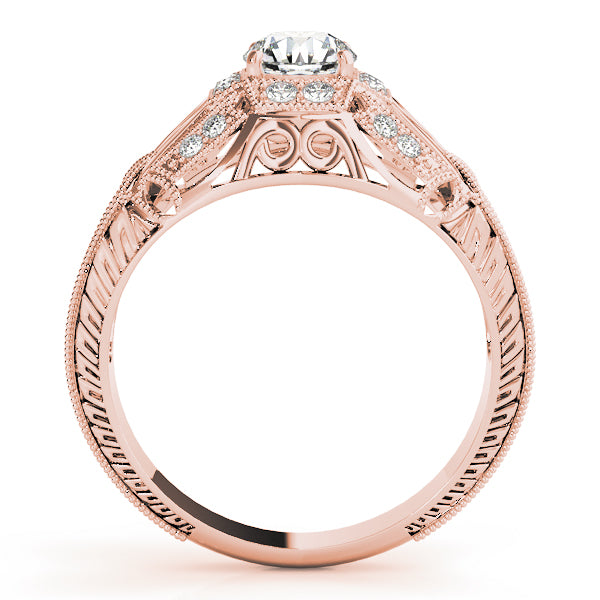 Elegant Antique Round Diamond Engagement Ring — 9K/18K Gold & Platinum