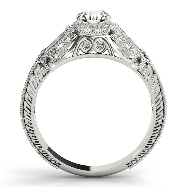 Elegant Antique Round Diamond Engagement Ring — 9K/18K Gold & Platinum