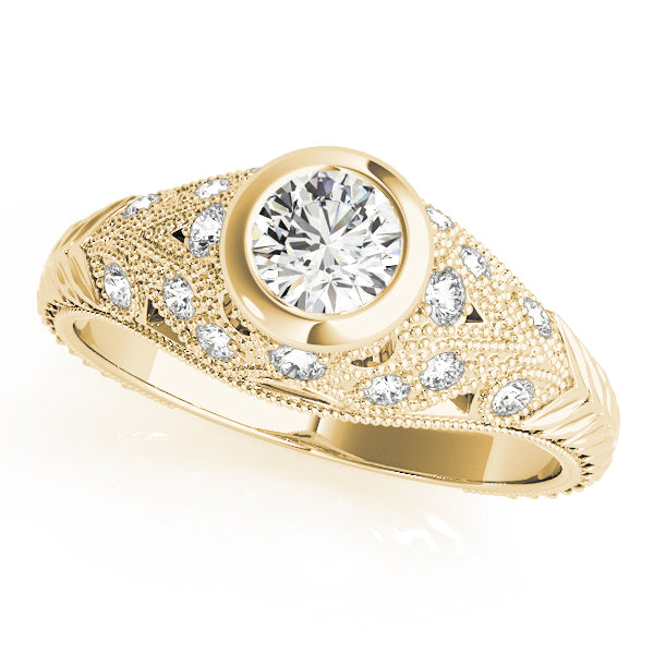 Heirloom Antique Round Diamond Engagement Ring — 9K/18K Gold & Platinum